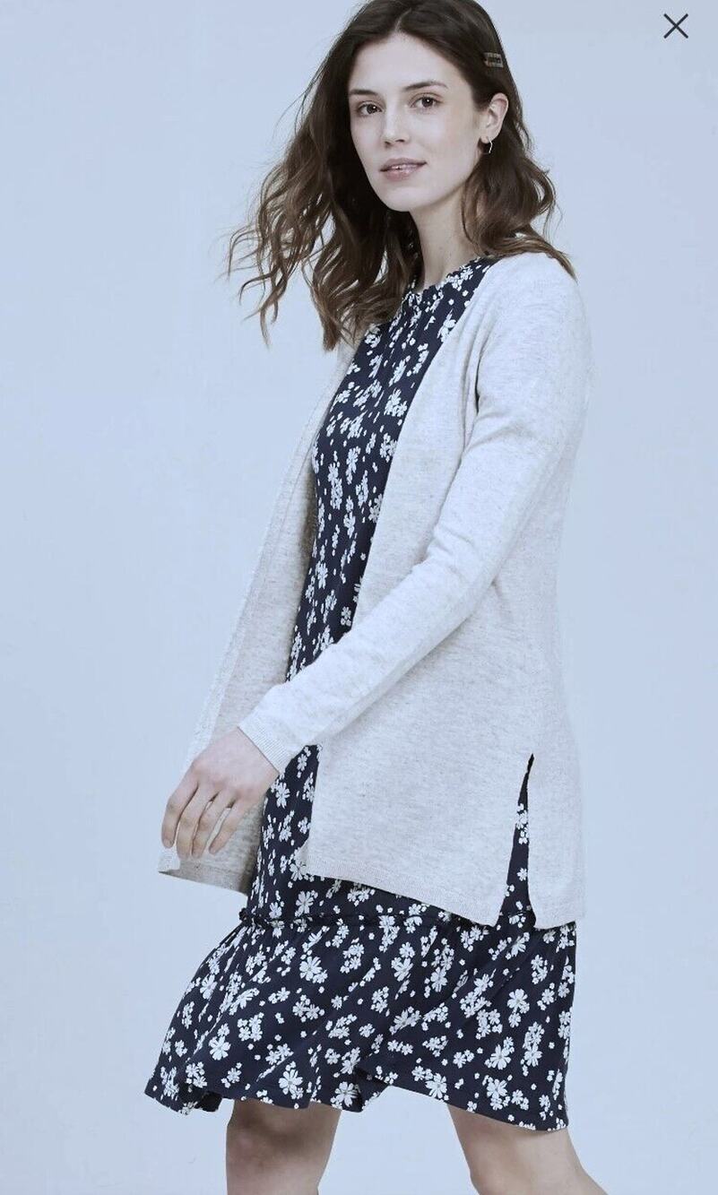 FAT FACE DARCEY Cardigan Sweater Light Weight Cotton WHITE Sz 8 NWT